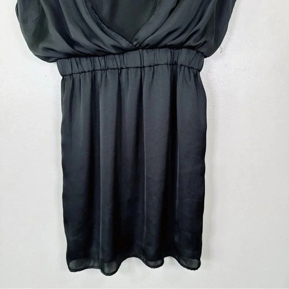 BCBGeneration Womens XS Black Layered Satin Sheath Dress Party Cocktail  Evening - Picture 5 of 11